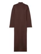 Slfjane Ls Ankle Dress Selected Brown