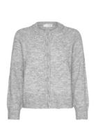 Slfrena Ls Knit Cardigan Camp Selected Grey