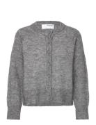 Slfrena Ls Knit Cardigan Camp Selected Grey