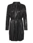 Slfnaline Ls High Neck Short Plisse Dres Selected Black