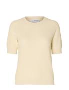 Slfelinna New Ss Knit Top Noos Selected Beige