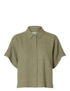 Slfviva Ss Cropped Sun Shirt Noos Selected Green