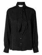 Slfcassia Ls Scarf Shirt B Selected Black