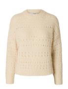 Slfalfi Ls Knit O-Neck Selected Cream