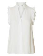 Slfviva Sl Sun Ruffle Top Noos Selected White