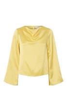 Slfselene Ls Draped Neckline Top B Selected Yellow
