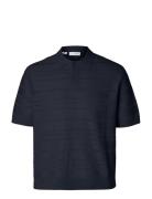 Slhfoam Ss Knit Relaxed Structure Polo Selected Navy