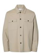 Slhreg Lorent Bi-Stretch Overshirt Noos Selected Beige
