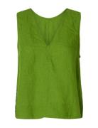 Slflinna Sl Reversible Linen Top B Selected Green