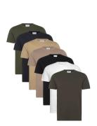 7-Pack Tee With Flag Print S/S Lindbergh Brown