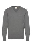 Shield Cotton V-Neck GANT Grey