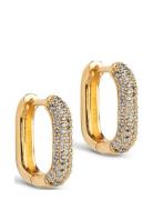 Sparkling Square Hoops 15 Mm Enamel Copenhagen Gold