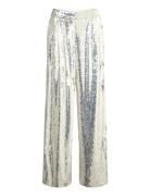Mid Waist Wide Leg Pants ROTATE Birger Christensen Silver