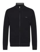 Cotton Pique Zip Cardigan GANT Black