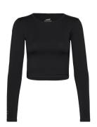 Graphic Crop Long Sleeve Casall Black