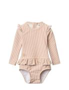 Sille Baby Seersucker Swimsuit Liewood Pink