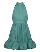 Fern Halterneck Ruffled Mini Dress Malina Green