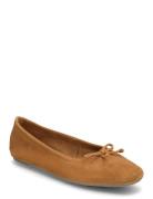 Bow Suede Ballerina Mango Beige