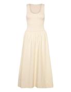 Flared Dress In Combined Fabric Mango Cream