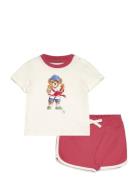 Polo Bear Cotton Tee & Short Set Ralph Lauren Baby Red