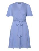 Crinkle Georgette Surplice Dress Lauren Ralph Lauren Blue