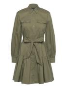 Belted Cotton-Blend Shirtdress Lauren Ralph Lauren Khaki