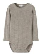 Nmmwang Wool Needle Ls Body Solid Name It Grey