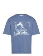 Short-Sleeved Printed T-Shirt Mango Blue