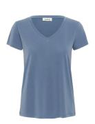 Slcolumbine V-Neck Ss Soaked In Luxury Blue