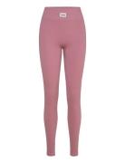 Hmlpulse Seamless Rib Mw Tights Hummel Pink