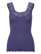 Rwbernadine Sl U-Neck Regular Lace Rosemunde Purple