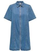 Onlrosenheim S/S Zip Dress Dnm Akm Moch ONLY Blue