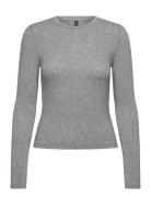 Vmannie Ls O-Neck Top Jrs Noos Vero Moda Grey