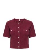 Onlkiel S/S Button Card Knt Moch ONLY Red