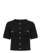 Onlkiel S/S Button Card Knt Moch ONLY Black