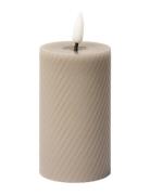 Swirled Led Pillar Candle C'est Bon Beige