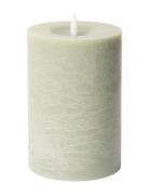Rustic Finish Led Pillar Candle C'est Bon Green
