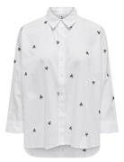 Onlnew Lina Grace Ls Emb Shirt Noos Wvn ONLY White