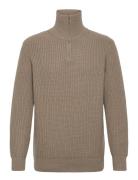 Slhland Ls Knit Half Zip Selected Beige