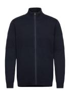 Zip Through Purl Cardigan Lindbergh Navy
