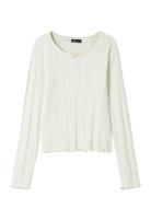 Nlfnamel Ls Short Deep Neck Top LMTD White