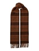 Slhtope Wool Check Scarf Selected Brown
