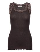 Rwburlington Wool Sl Lace Top Rosemunde Brown