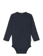 Wool/Bamboo Ls Body Mikk-line Navy