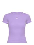 Tjw Slim Badge Rib Tee Tommy Jeans Pink