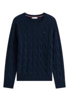 Soft Wool Cable C-Nk Ls Swt Tommy Hilfiger Navy