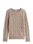 Soft Wool Cable C-Nk Ls Swt Tommy Hilfiger Beige