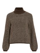 Vilory High Neck L/S Knit Top - Noos Vila Brown
