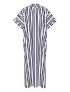 Os Striped Caftan Dress GANT White