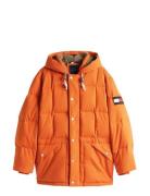 Square Baffled Down Parka Tommy Hilfiger Orange